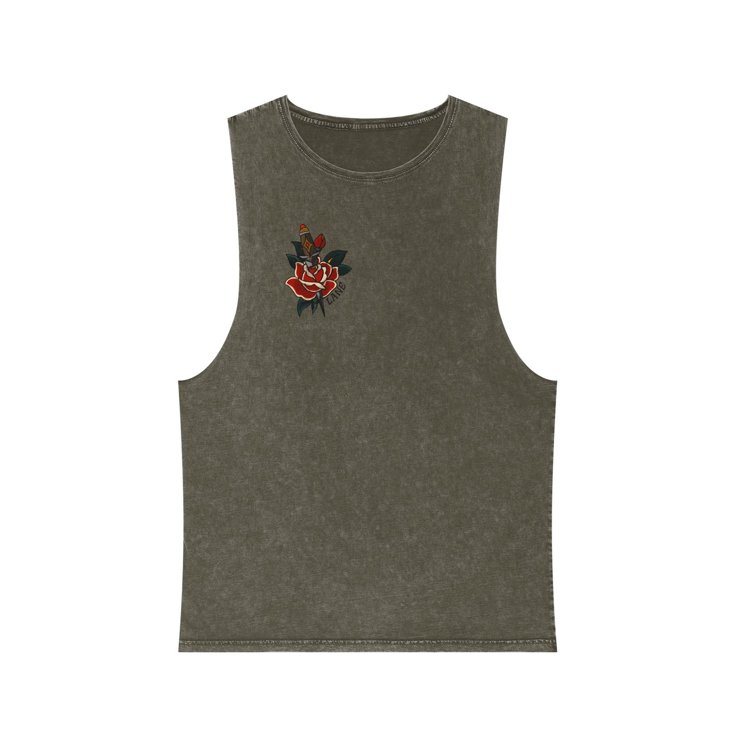"Tattoos Are Trashy" Stonewash Tank – Old School Ink Edition