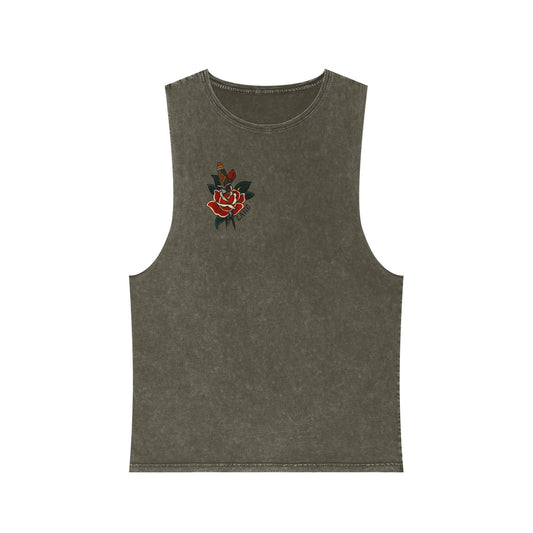 "Tattoos Are Trashy" Stonewash Tank – Old School Ink Edition