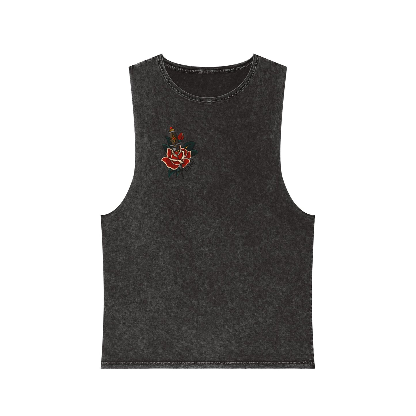 "Tattoos Are Trashy" Stonewash Tank – Old School Ink Edition