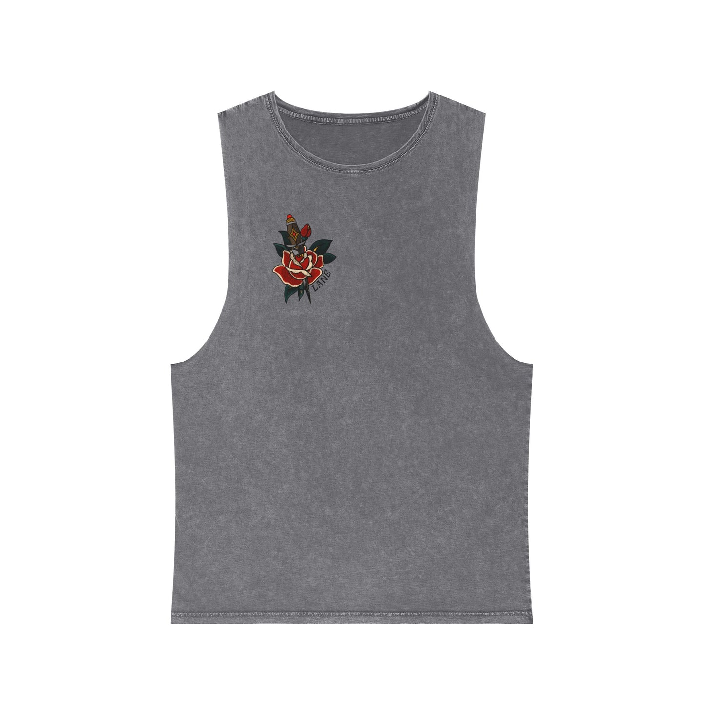 "Tattoos Are Trashy" Stonewash Tank – Old School Ink Edition