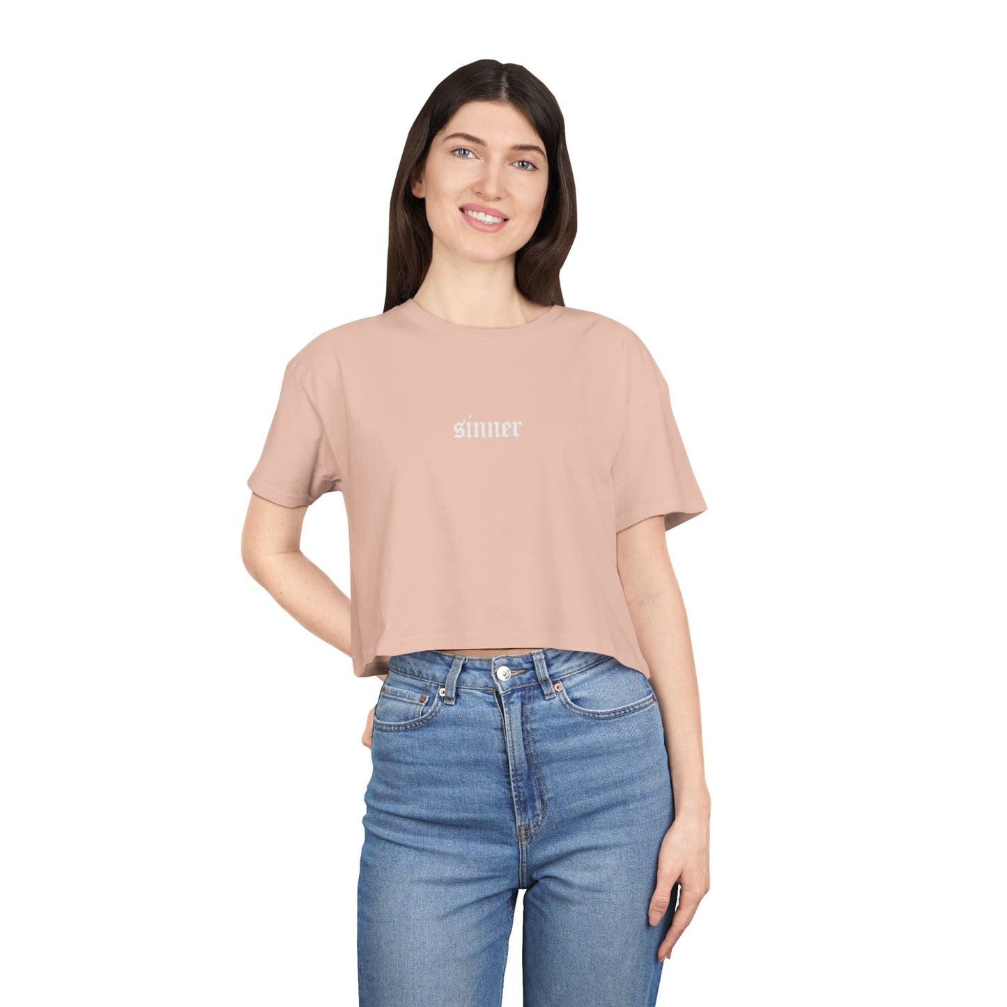 "SINNER" Cropped Tee – Devil on Your Back Edition