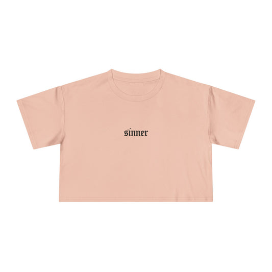 "SINNER" Cropped Tee – Devil on Your Back Edition