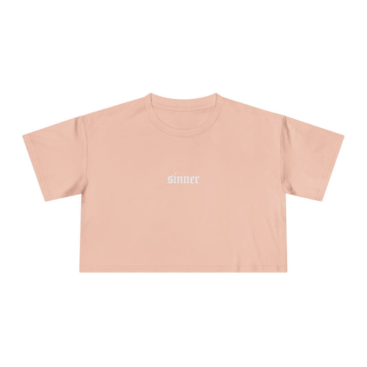 "SINNER" Cropped Tee – Devil on Your Back Edition