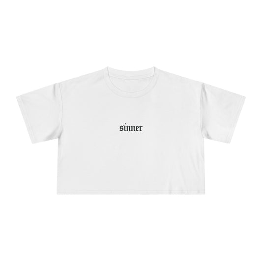 "SINNER" Cropped Tee – Devil on Your Back Edition