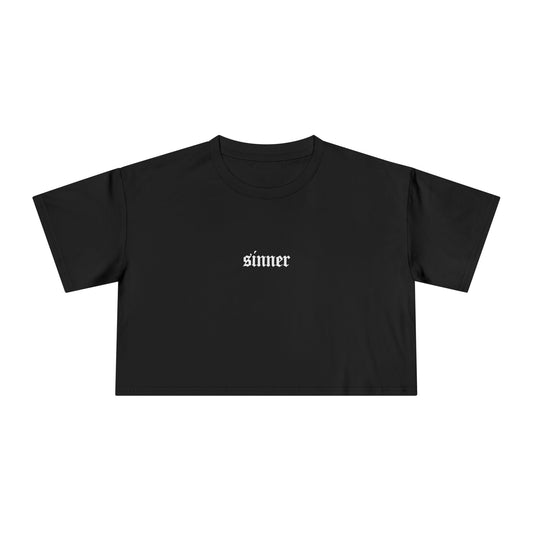 "SINNER" Cropped Tee – Devil on Your Back Edition